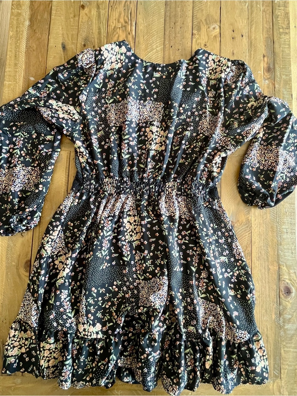Cupshe Boho Black Floral Lace Trim Dress • Cottagecore Prairie Style US XL- NWOT - Picture 12 of 16